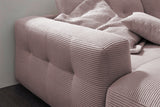 KAWOLA Sofa MIKA Ecksofa Cord rosa