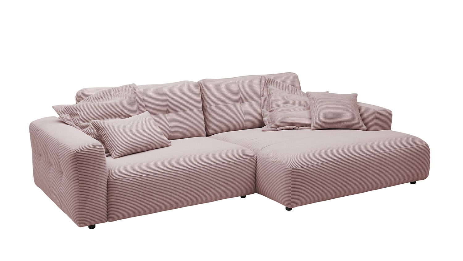 KAWOLA Sofa MIKA Ecksofa Cord rosa