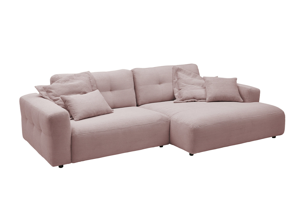 KAWOLA Sofa MIKA Ecksofa Cord rosa