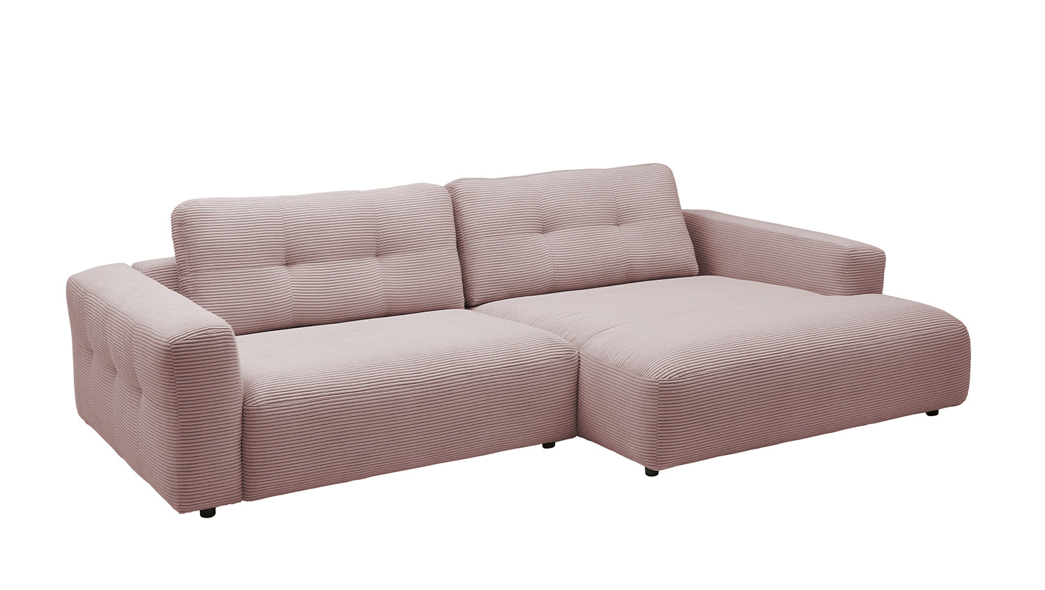 KAWOLA Sofa MIKA Ecksofa Cord rosa