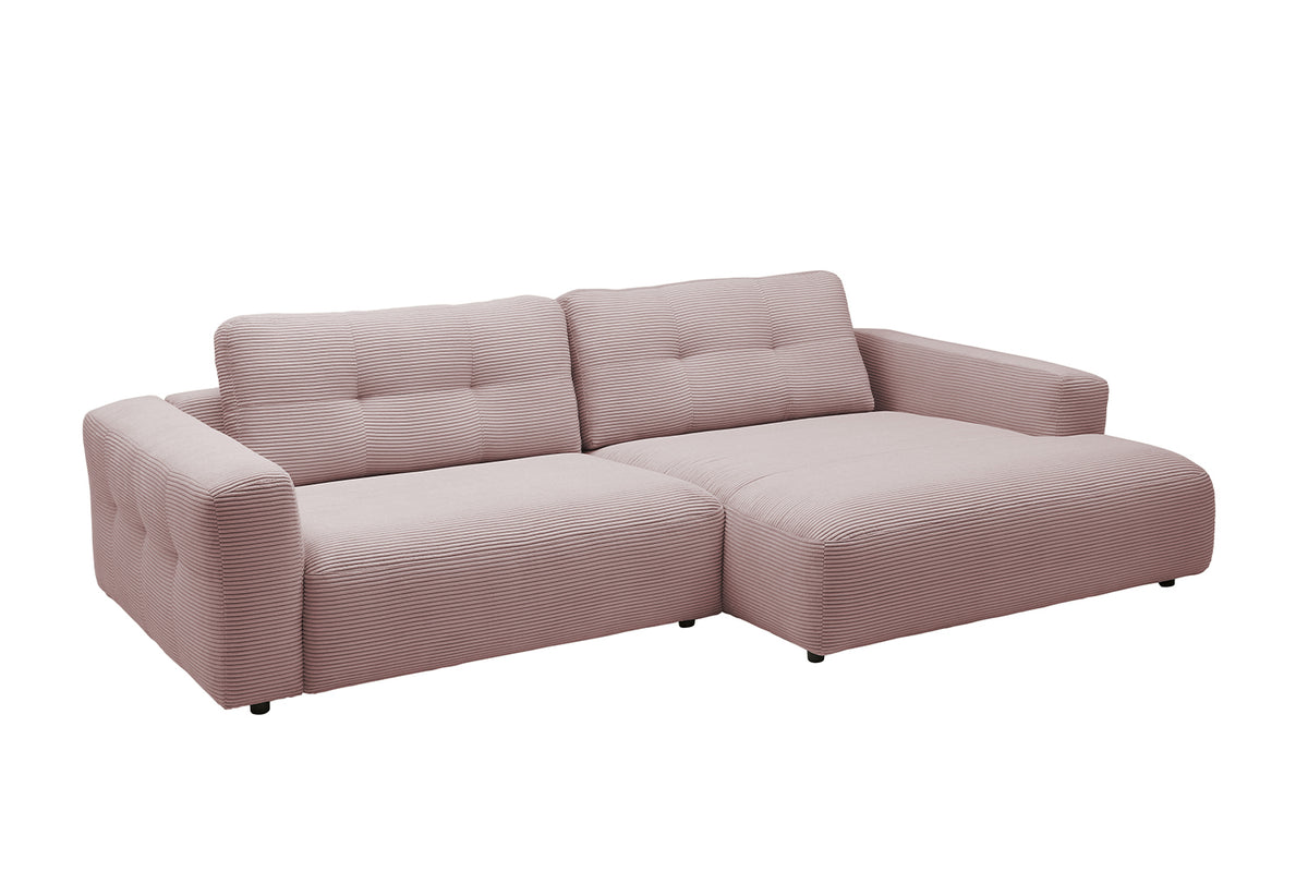 KAWOLA Sofa MIKA Ecksofa Cord rosa