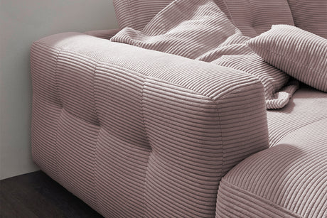 KAWOLA Sofa MIKA Ecksofa Cord rosa