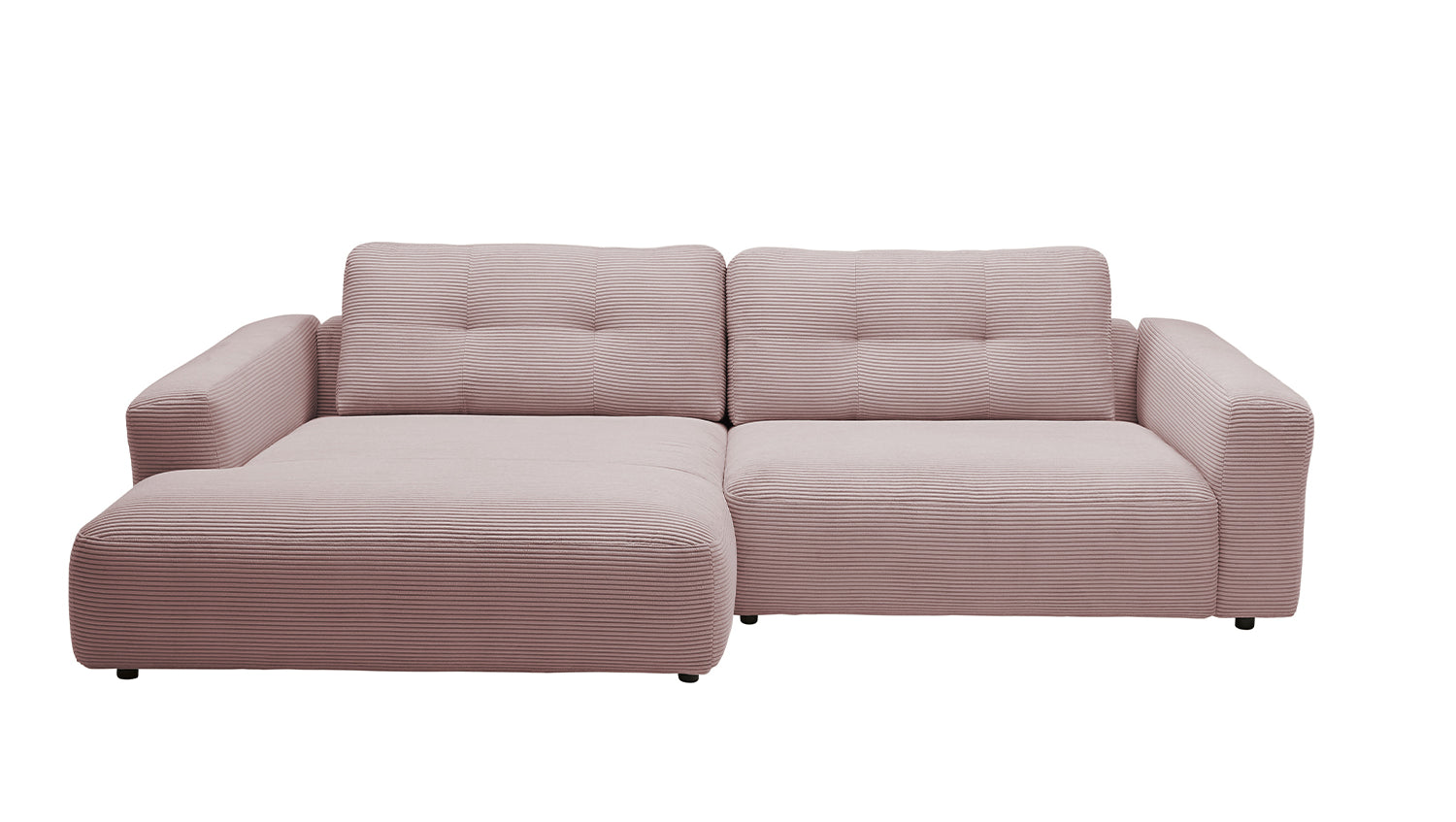 KAWOLA Sofa MIKA Ecksofa Cord rosa