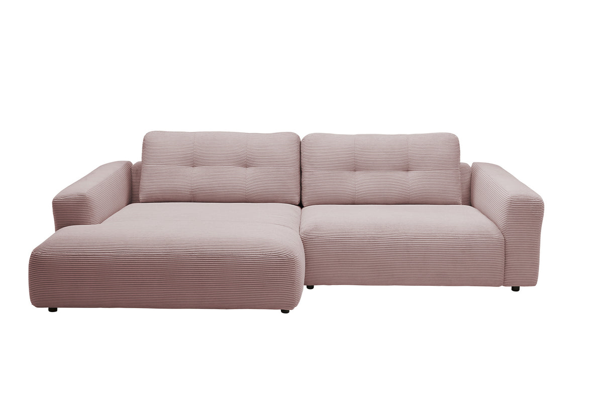 KAWOLA Sofa MIKA Ecksofa Cord rosa