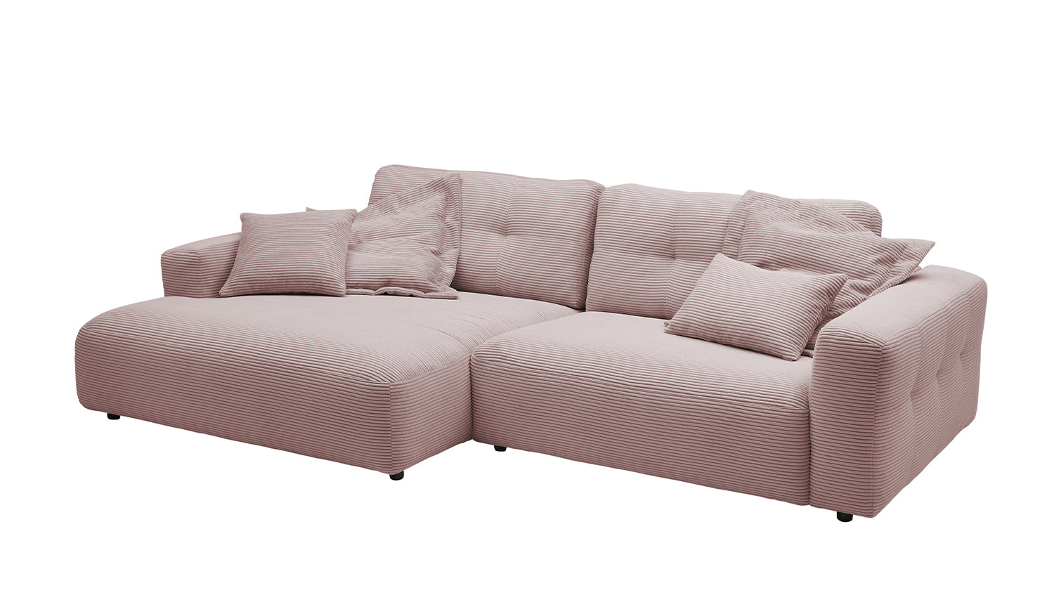 KAWOLA Sofa MIKA Ecksofa Cord rosa