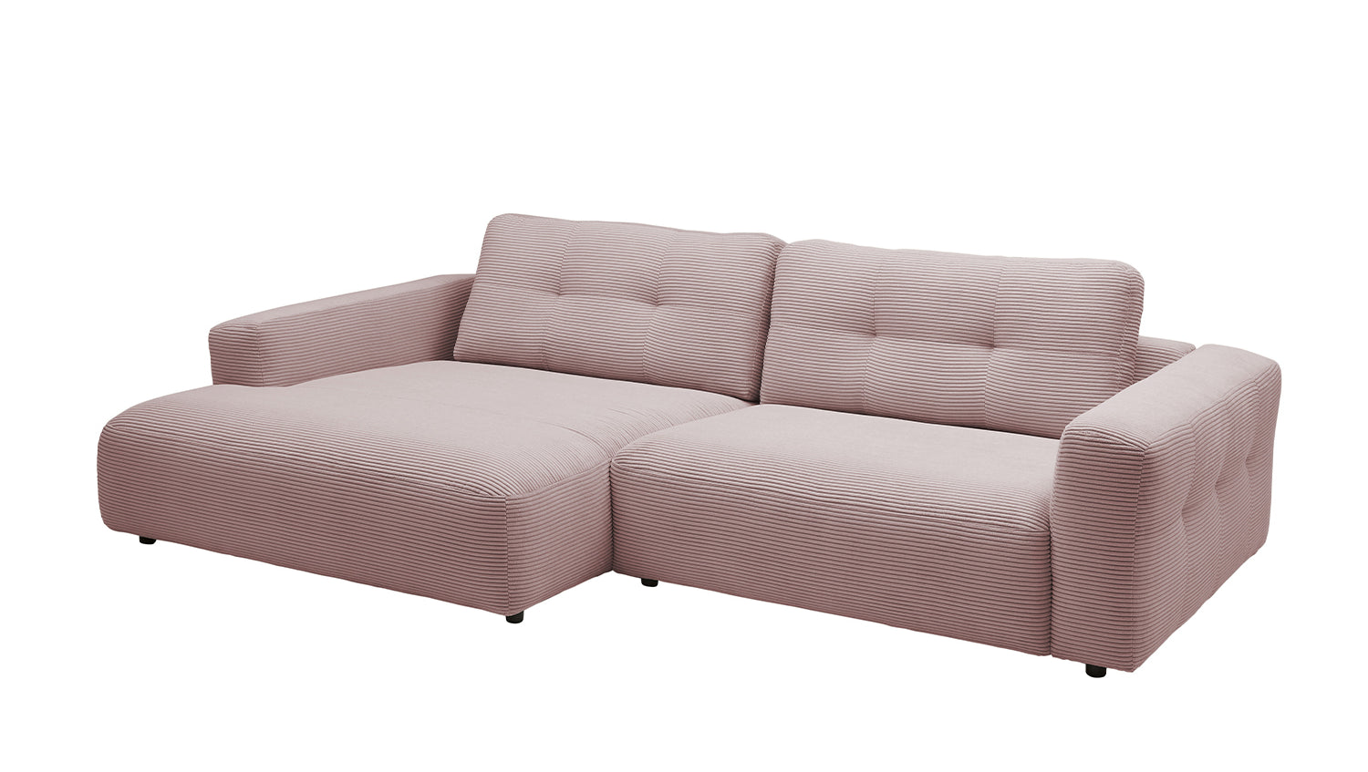 KAWOLA Sofa MIKA Ecksofa Cord rosa