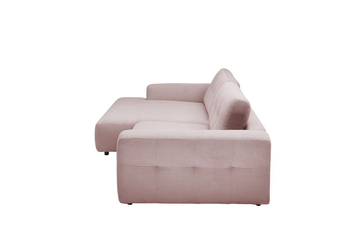 KAWOLA Sofa MIKA Ecksofa Cord rosa
