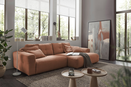 KAWOLA Sofa MIKA Ecksofa Cord rost, 276 x 167, Rechts