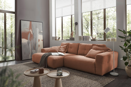 KAWOLA Sofa MIKA Ecksofa Cord rost, 296 x 167, Links