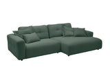 KAWOLA Sofa MIKA Ecksofa Cord smaragd