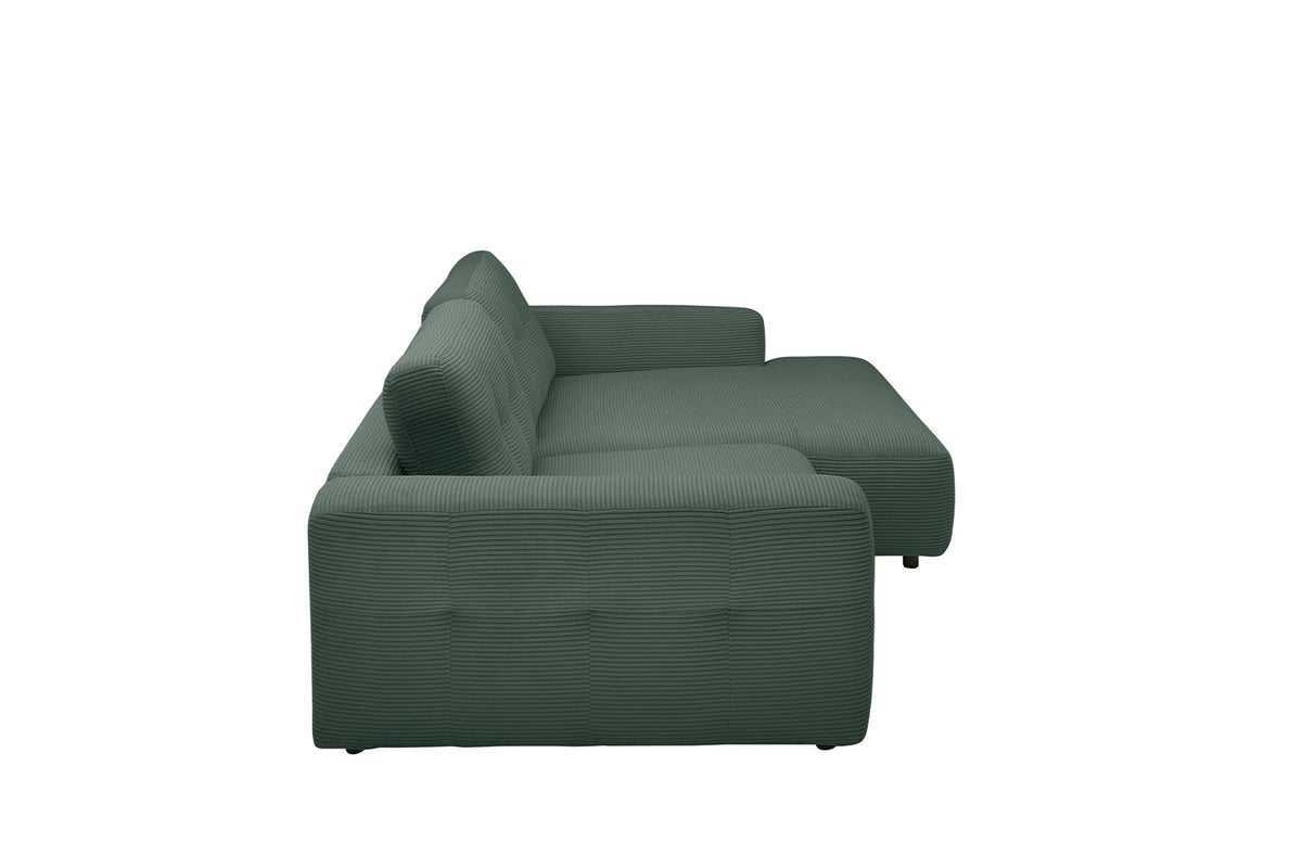 KAWOLA Sofa MIKA Ecksofa Cord smaragd
