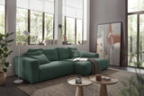 KAWOLA Sofa MIKA Ecksofa Cord smaragd, 296 x 167, Rechts