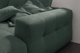 KAWOLA Sofa MIKA Ecksofa Cord smaragd