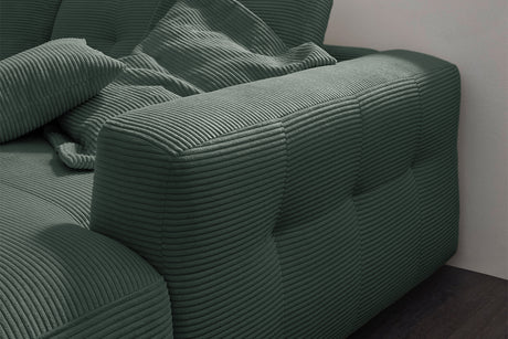 KAWOLA Sofa MIKA Ecksofa Cord smaragd