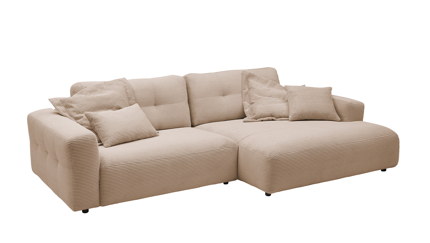 KAWOLA Sofa MIKA Ecksofa Cord taupe