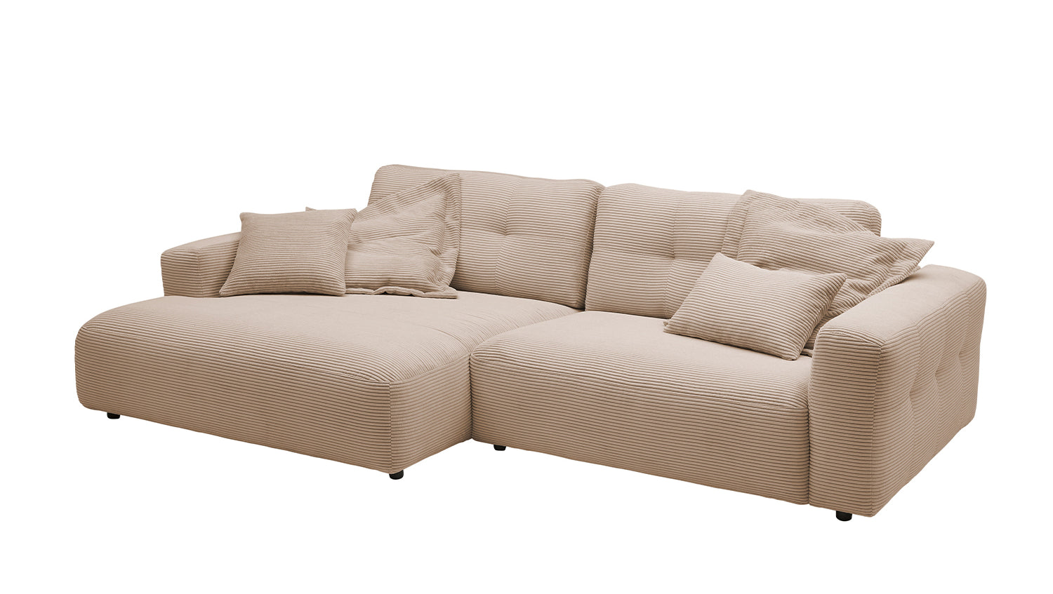 KAWOLA Sofa MIKA Ecksofa Cord taupe
