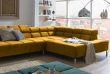 KAWOLA Sofa NELSON Ecksofa Velvet curry