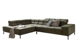 KAWOLA Sofa NELSON Ecksofa Velvet olivgrün