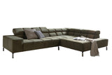 KAWOLA Sofa NELSON Ecksofa Velvet olivgrün