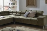 KAWOLA Sofa NELSON Ecksofa Velvet olivgrün