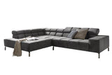 KAWOLA Sofa NELSON Ecksofa Velvet stone