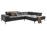 KAWOLA Sofa NELSON Ecksofa Velvet stone