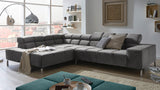 KAWOLA Sofa NELSON Ecksofa Velvet stone, Rechts, Relaxfunktion
