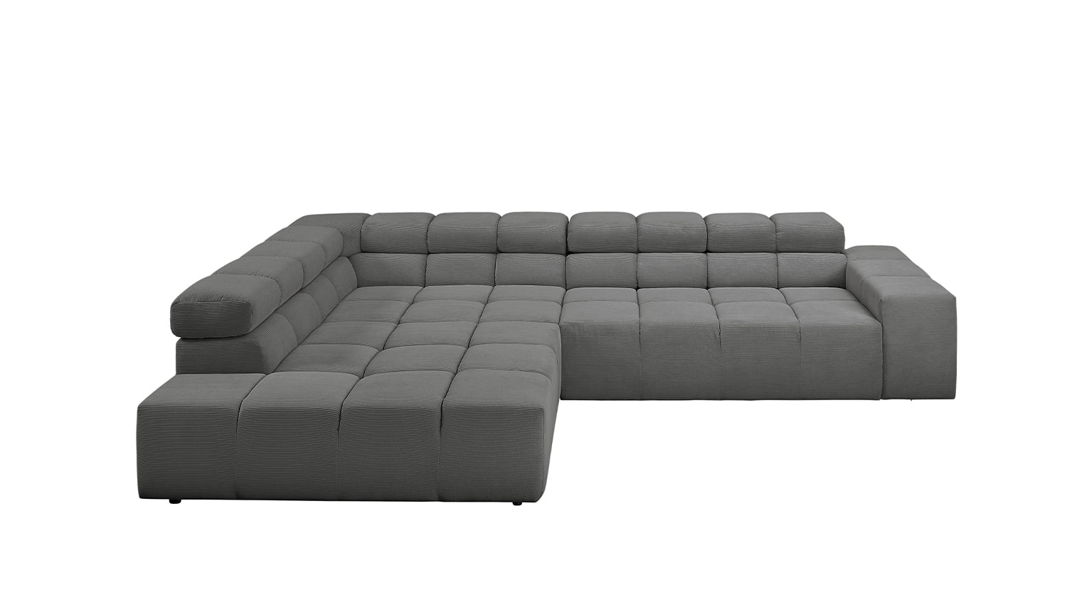 KAWOLA Sofa NEVADA Ecksofa Feincord anthrazit