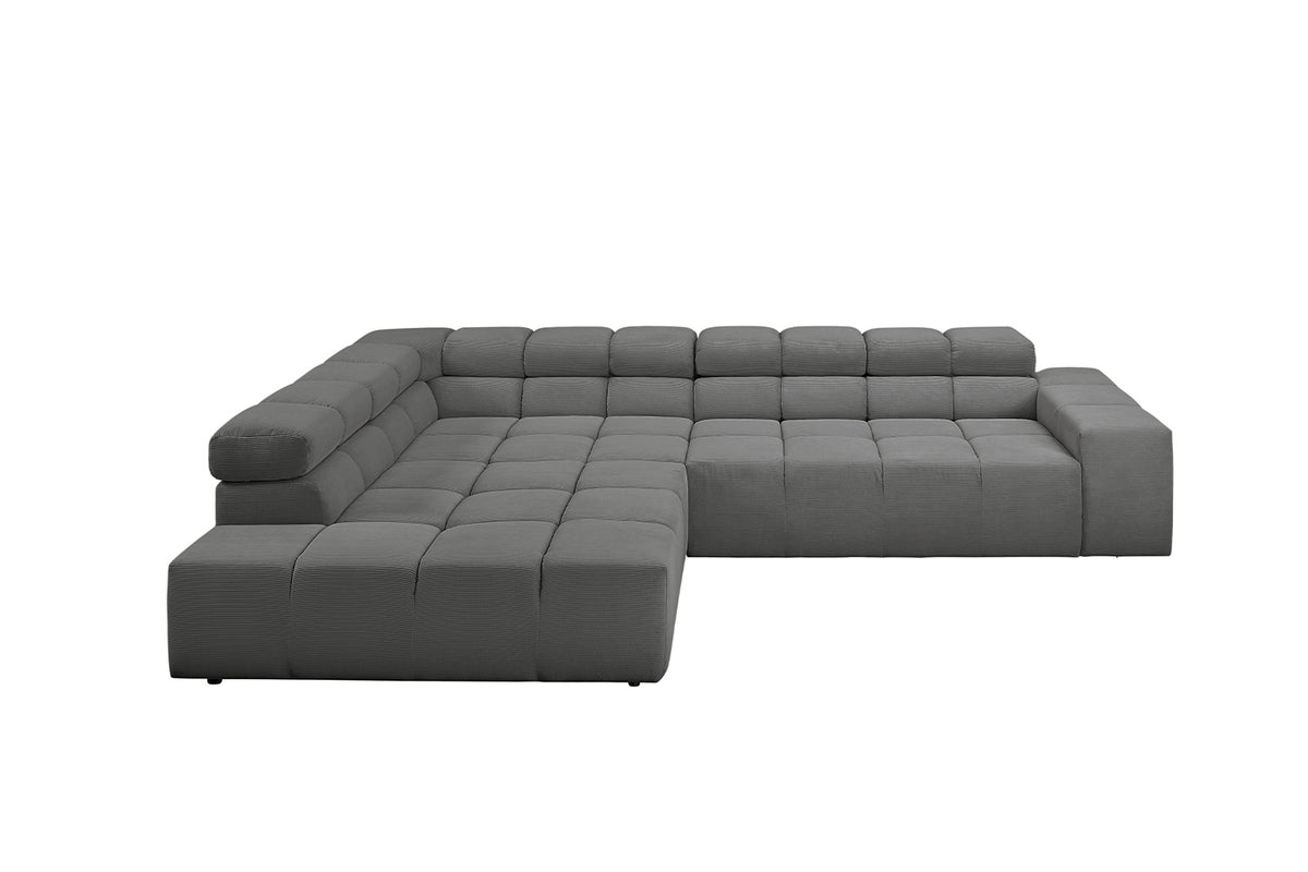 KAWOLA Sofa NEVADA Ecksofa Feincord anthrazit