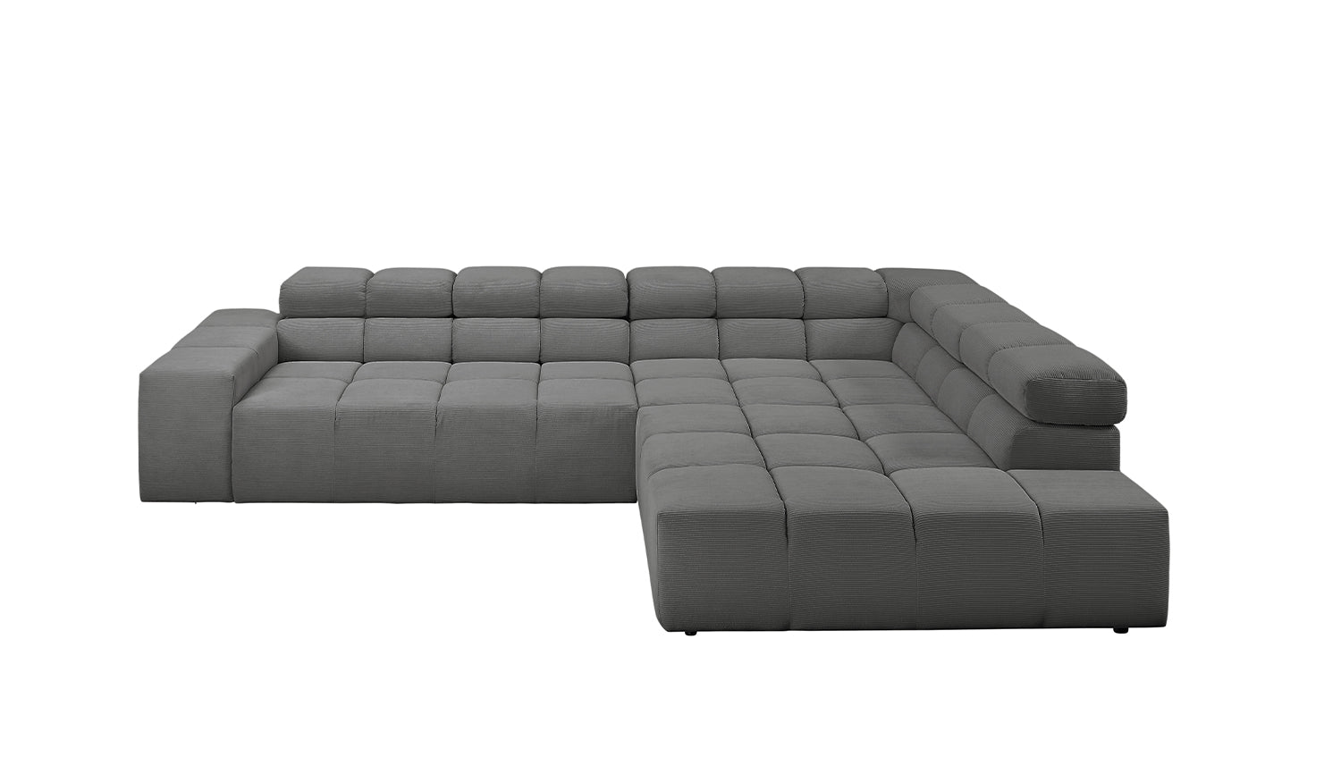 KAWOLA Sofa NEVADA Ecksofa Feincord anthrazit