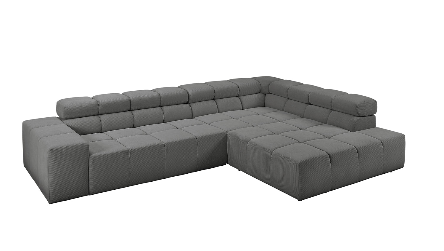 KAWOLA Sofa NEVADA Ecksofa Feincord anthrazit