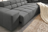 KAWOLA Sofa NEVADA Ecksofa Feincord anthrazit