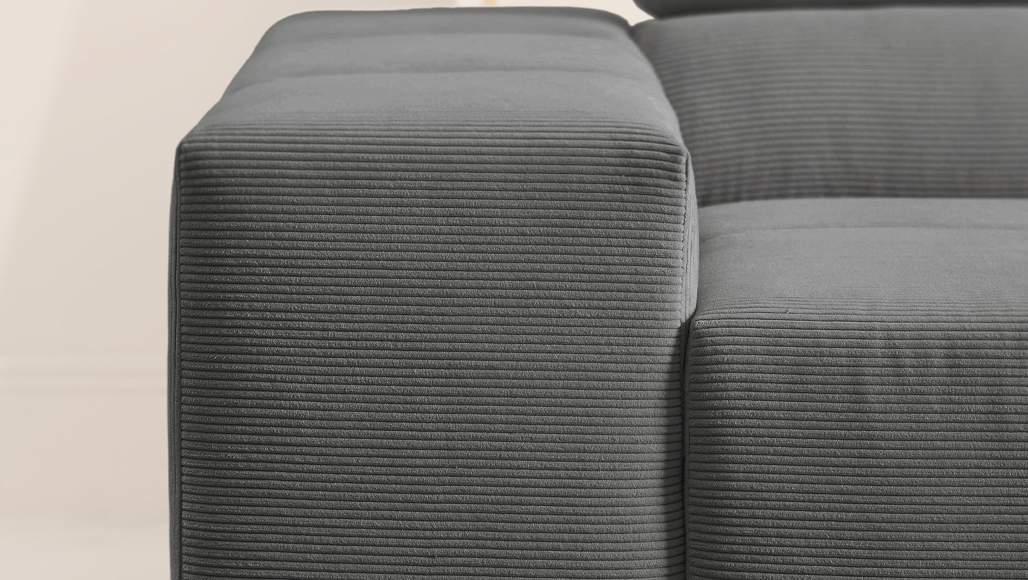 KAWOLA Sofa NEVADA Ecksofa Feincord anthrazit