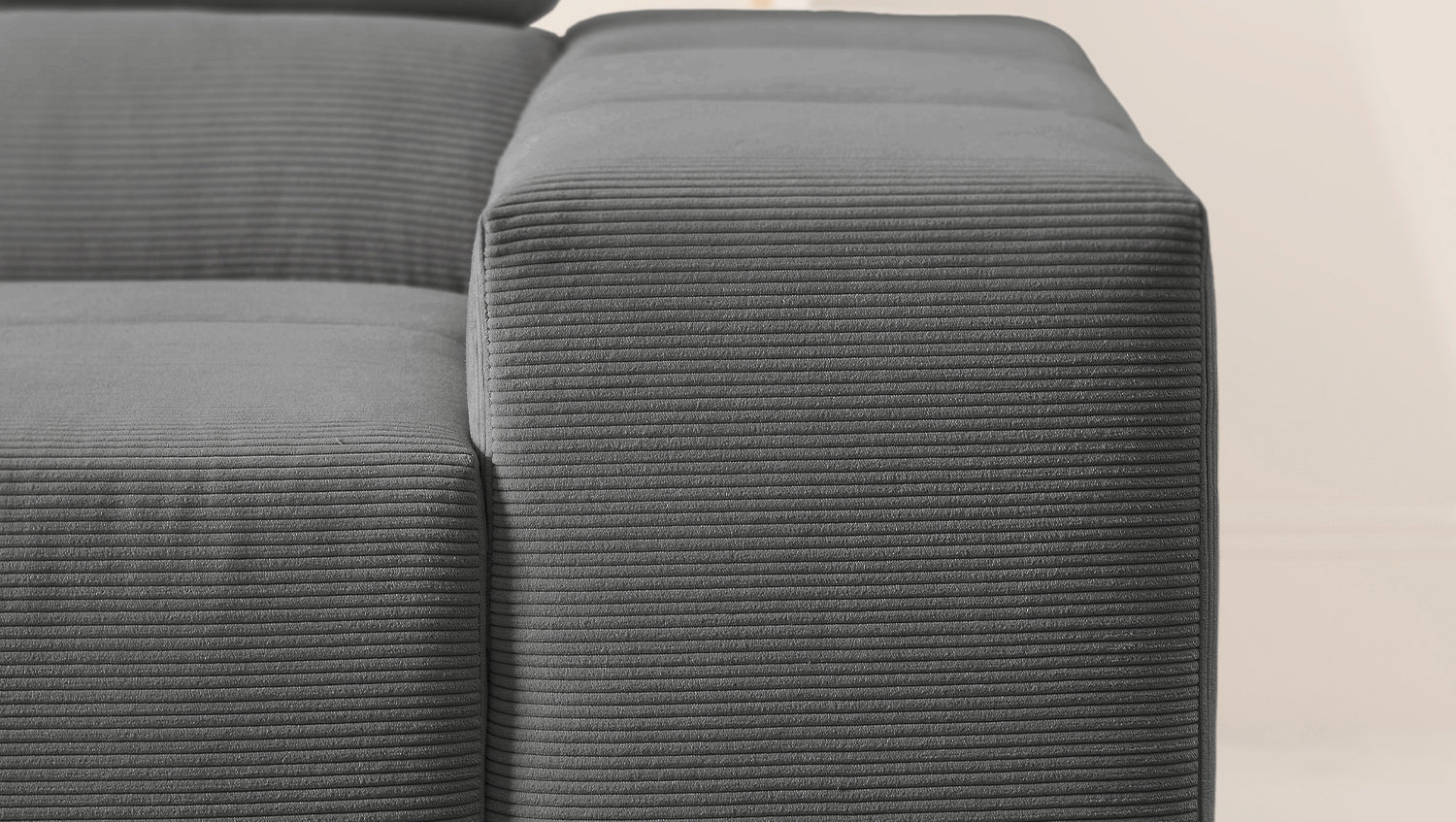 KAWOLA Sofa NEVADA Ecksofa Feincord anthrazit