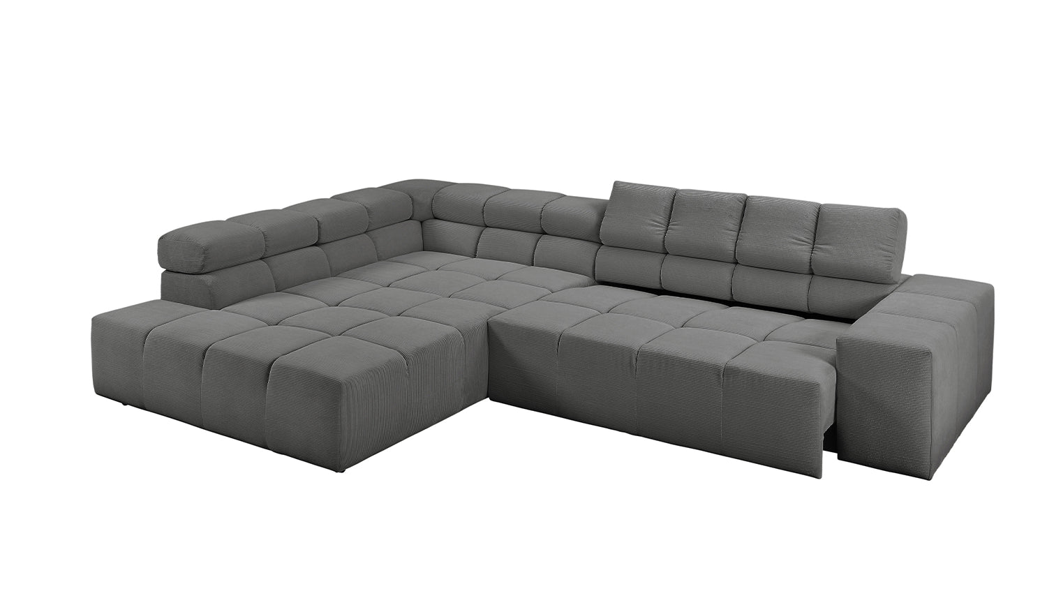 KAWOLA Sofa NEVADA Ecksofa Feincord anthrazit