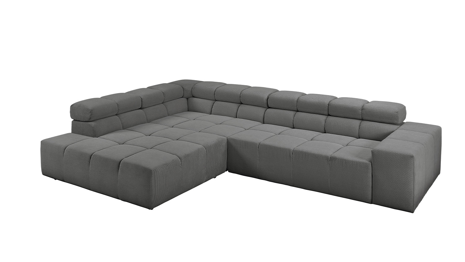 KAWOLA Sofa NEVADA Ecksofa Feincord anthrazit