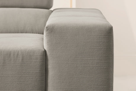 KAWOLA Sofa NEVADA Ecksofa Feincord grau