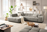KAWOLA Sofa NEVADA Ecksofa Feincord grau, Links, Relaxfunktion