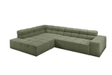 KAWOLA Sofa NEVADA Ecksofa Feincord olivgrün