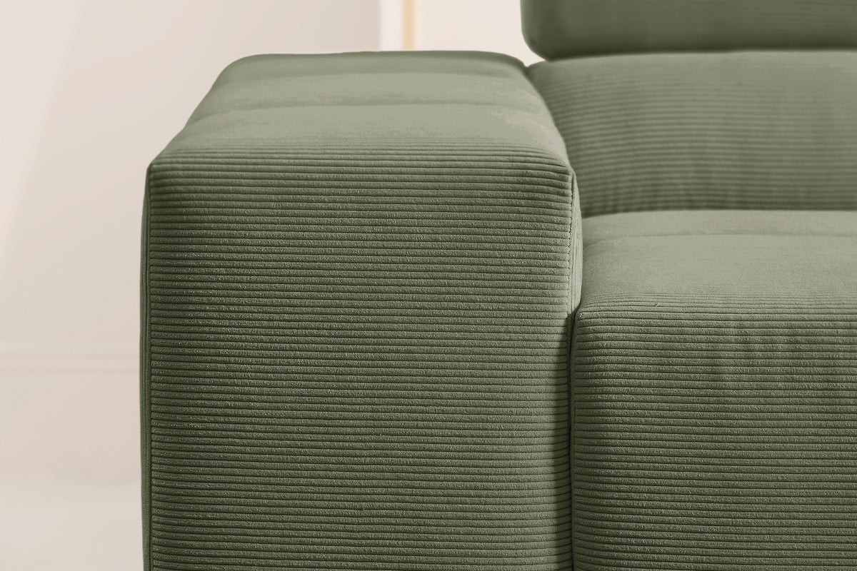 KAWOLA Sofa NEVADA Ecksofa Feincord olivgrün