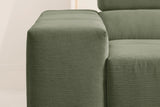 KAWOLA Sofa NEVADA Ecksofa Feincord olivgrün