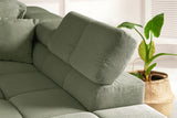 KAWOLA Sofa NEVADA Ecksofa Feincord olivgrün