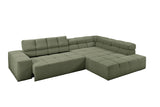 KAWOLA Sofa NEVADA Ecksofa Feincord olivgrün