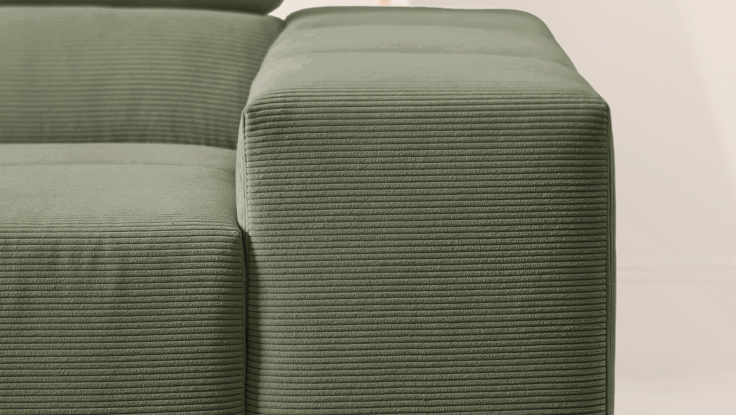 KAWOLA Sofa NEVADA Ecksofa Feincord olivgrün