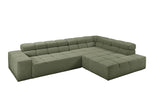 KAWOLA Sofa NEVADA Ecksofa Feincord olivgrün