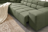 KAWOLA Sofa NEVADA Ecksofa Feincord olivgrün