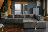 KAWOLA Sofa NEVADA Ecksofa Velvet grau, Rechts, Relaxfunktion