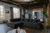 KAWOLA Sofa NEVADA Ecksofa Velvet schwarz