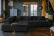 KAWOLA Sofa NEVADA Ecksofa Velvet schwarz, Links, Ohne Komfortfunktion