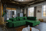 KAWOLA Sofa NEVADA Ecksofa Velvet smaragd